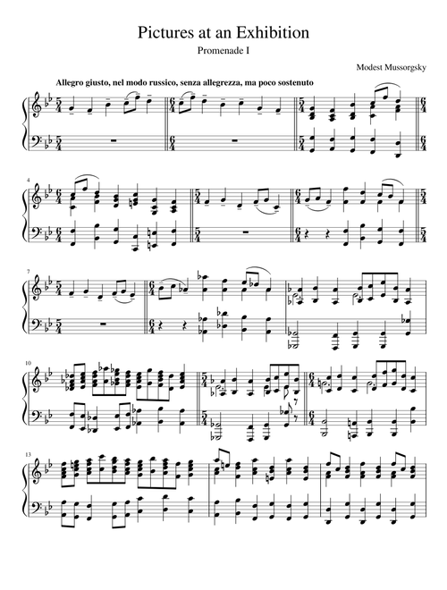 Mussorgsky - Pictures at an Exhibition, Promenade I