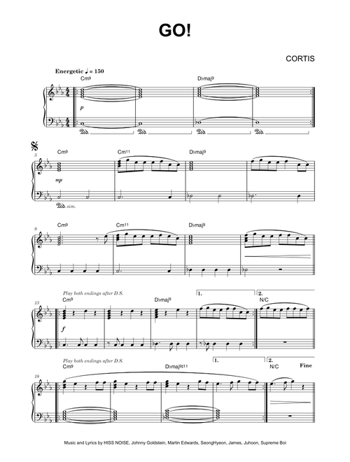 GO! - CORTIS (Piano)