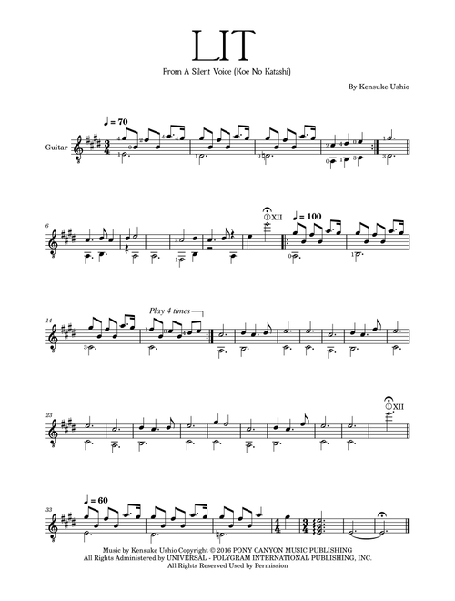 Lit (var) (Arr. Lino Romano) - Kensuke Ushio (Solo Guitar)