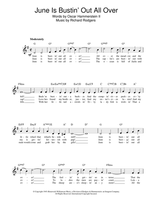 June Is Bustin' Out All Over (from Carousel) - Rodgers & Hammerstein (Lead Sheet - Fake Book)