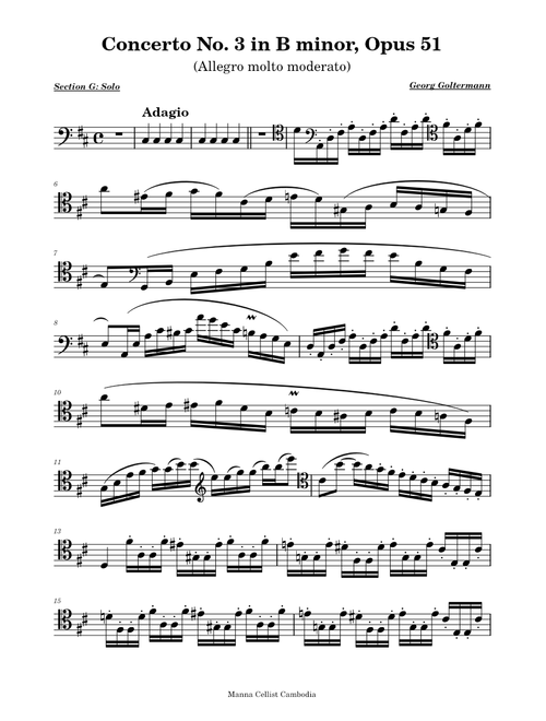 Cello Concerto No.3 in B minor, Opus 51 – Georg Goltermann (12. Section G l Solo - Adagio)