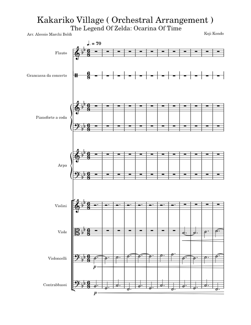 Kakariko Village Koji Kondo Kakariko_Village_Orchestral_Arrangement Sheet music for Piano