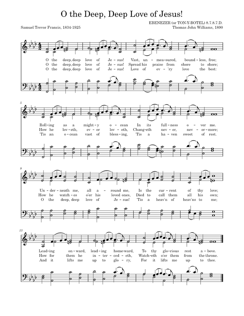O the deep deep love of jesus – Misc Praise Songs TH 535 O