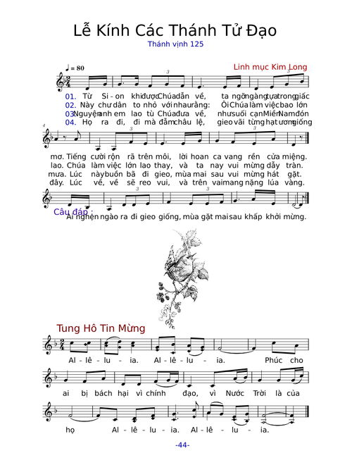44. Lễ Kính các Thánh Tử Đạo - Tv 125 – Lm. Kim Long