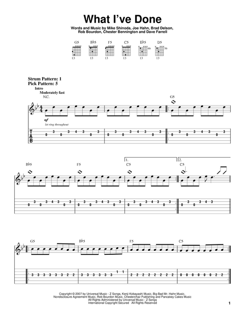 What I've Done - Linkin Park (Easy Guitar with TAB)
