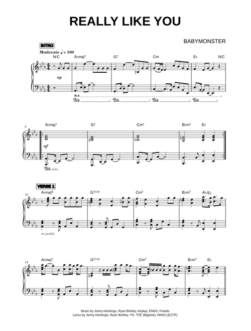 Really Like You - BABYMONSTER (Piano)