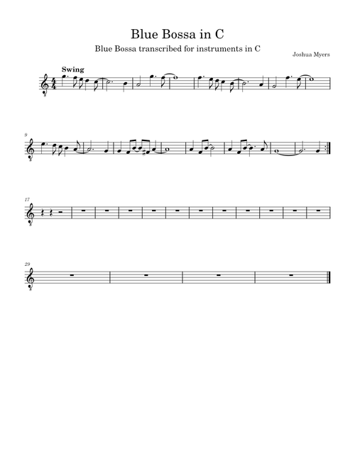 Blue Bossa in C