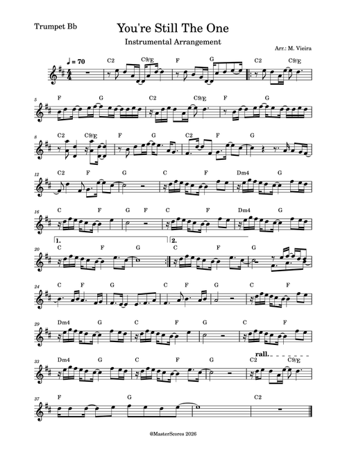 You're Still The One (Arr. M. Vieira) - Shania Twain (Trumpet Solo)