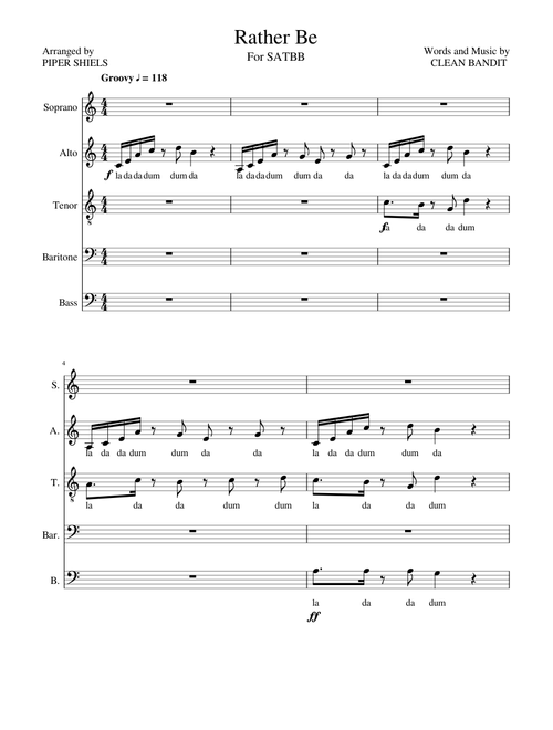 Rather Be - A Cappella Arrangement