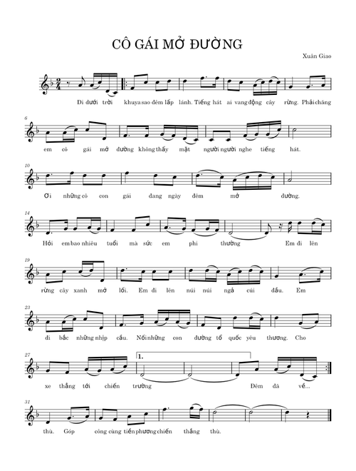 Cô Gái Mở Đường – Xuân Giao