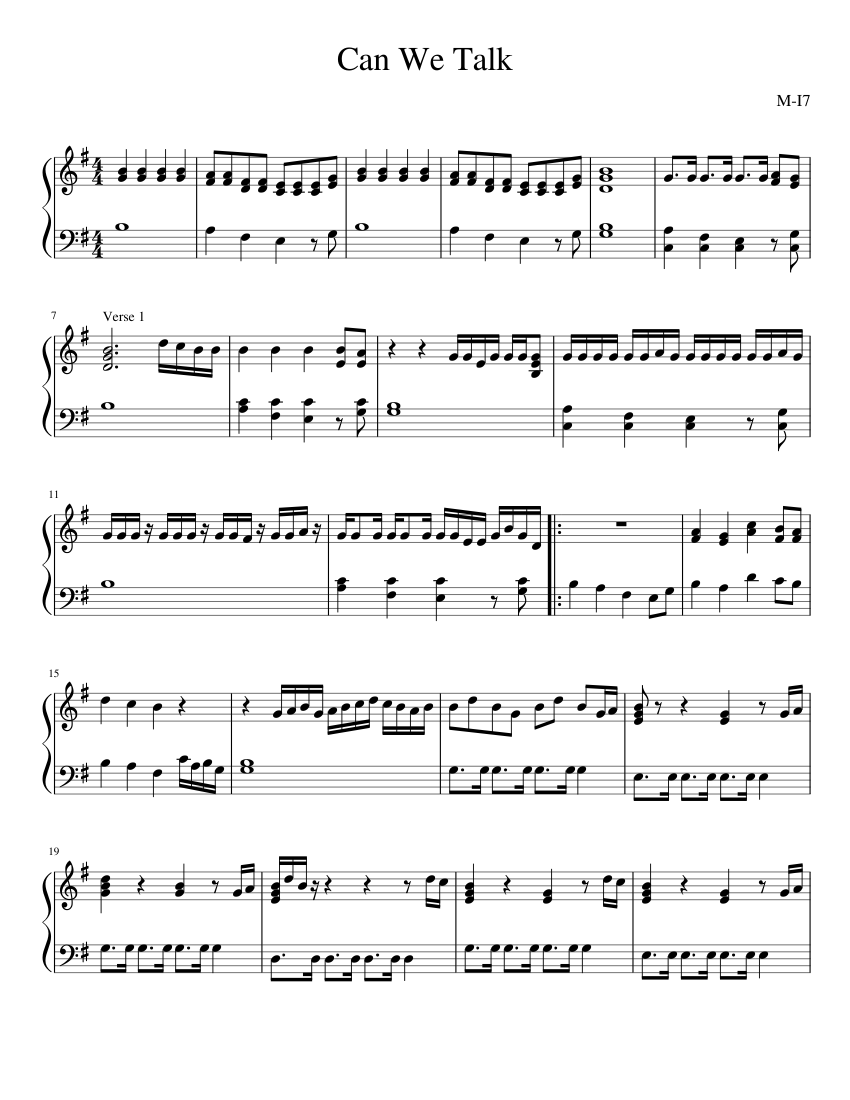 Can We Talk Sheet music for Piano (Solo) Easy