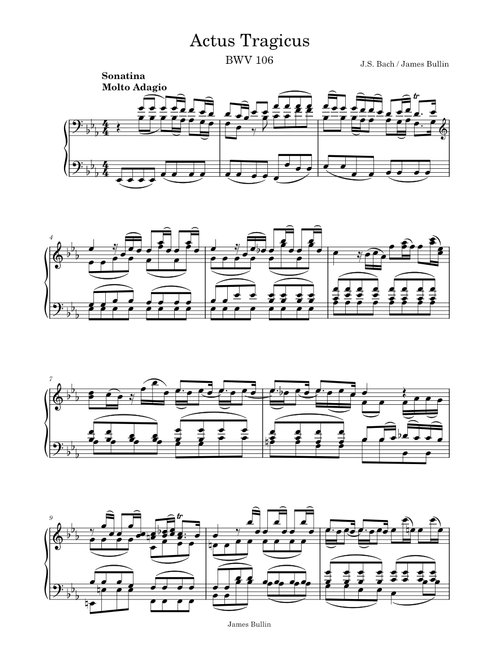 Actus tragicus (BWV 106) – Johann Sebastian Bach Actus Tragicus - Transcription
