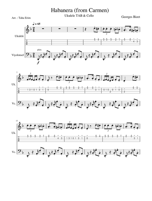 Habanera - Carmen (for Ukulele & Cello)