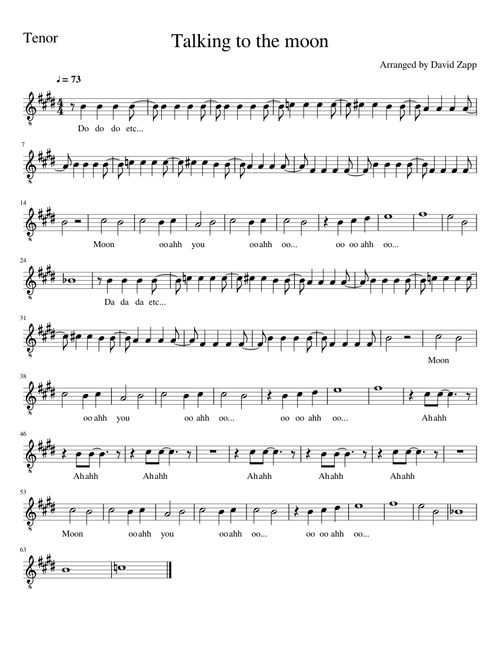 Talking to the moon Tenor