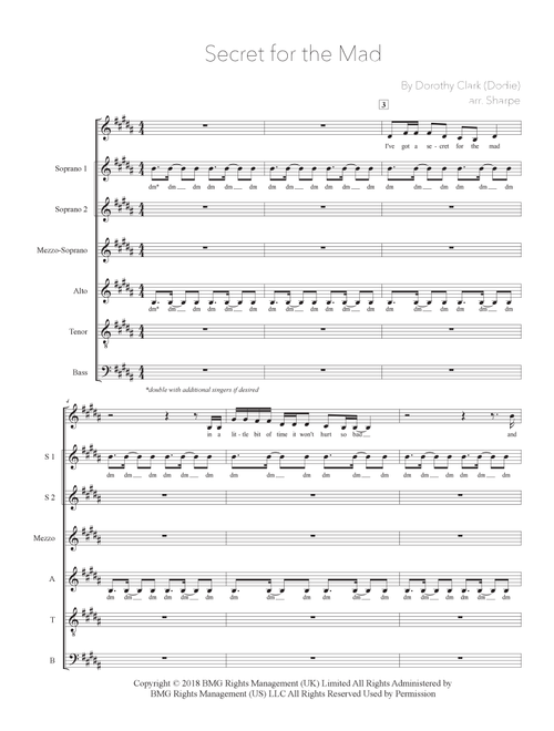 Secret For The Mad (Arr. Bryan Sharpe) - Dodie Clark (Choral, SATB divisi)