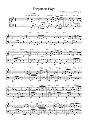 Forgotten Saga – Izumi Hirotaka for solo piano Sheet Music
