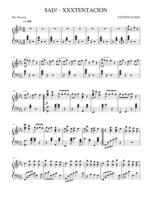 SAD! - XXXTENTACION Piano