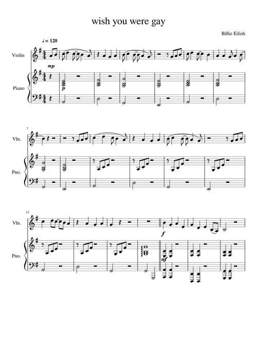 Wish you were gay Violin