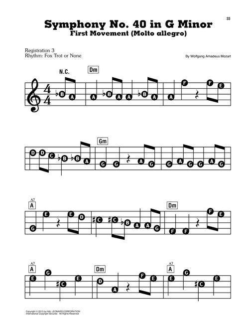 Symphony No. 40 In G Minor, First Movement Excerpt - Wolfgang Amadeus Mozart (E-Z Play Today)
