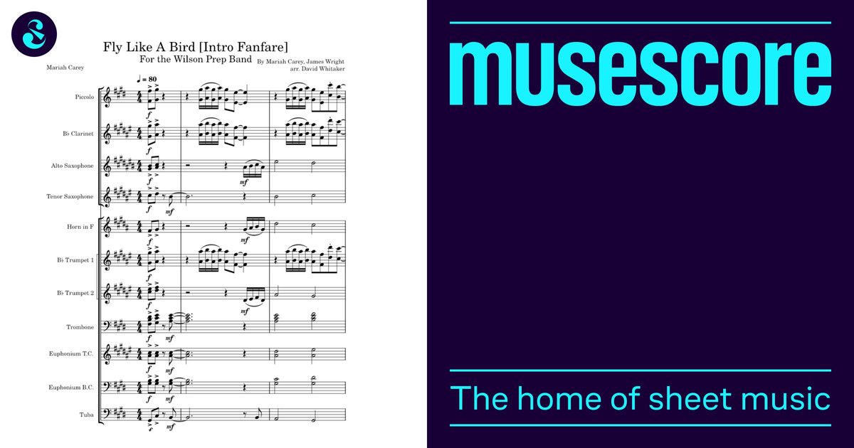 Fly Like A Bird [Intro Fanfare] Sheet music for Trombone, Euphonium ...