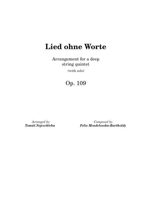 Lied ohne Worte [Arr. nm 6]