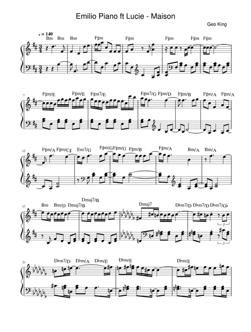 Maison (Arr. Gregory King) - Emilio Piano ft Lucie (Easy Piano)