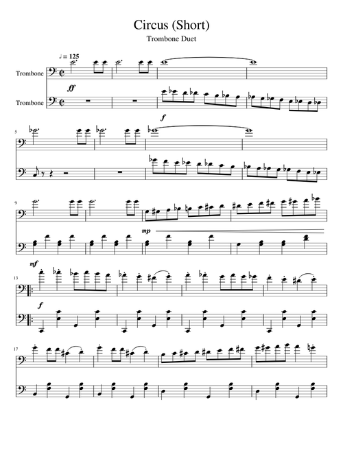 Circus (Short) - Trombone Duet