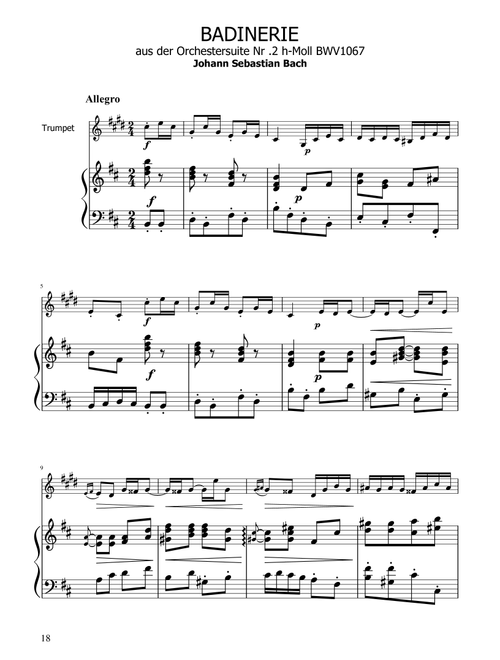 Badinerie - J.S Bach - BWV 1067 - Trumpet Solo w/ Piano (Arr. Ygor Nunes) - Johann Sebastian Bach (Trumpet and Piano)