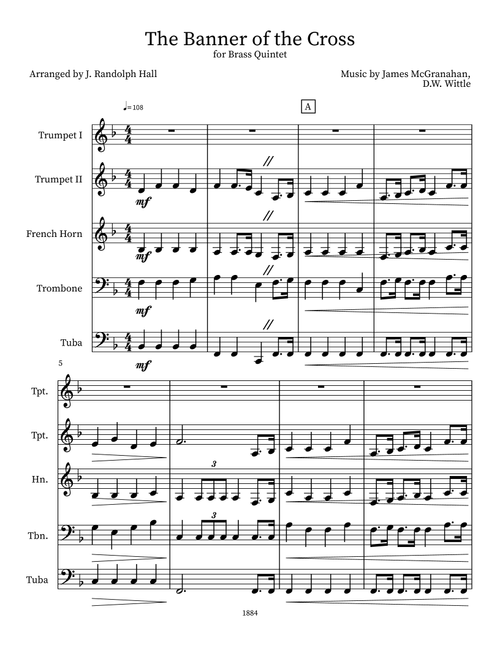 The Banner of the Cross (Arr. J. Randolph Hall) - James McGranahan, D.W. Wittle (Small Ensemble)