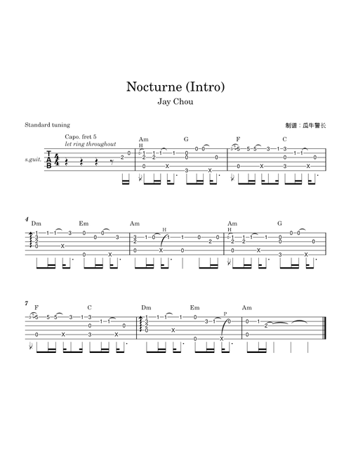 Nocturne (Intro) -- Jay Chou