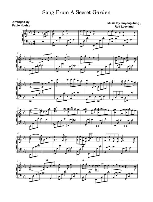 Song From A Secret Garden (Korean Version) (Arr. Pablo Huelsz) - Youngok Shin (Piano Solo)