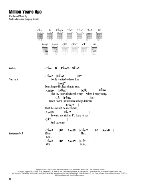 Million Years Ago - Adele (Guitar Chords-Lyrics)