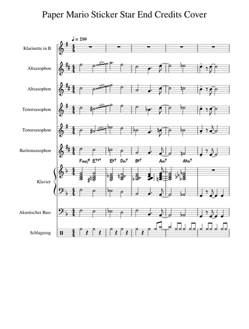 Paper Mario Sticker Star Ending Theme Jazz Cover
