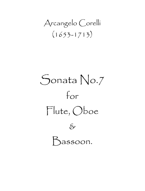 Sonata No.7 (Arr. Spence Bundy) - Arcangelo Corelli (Woodwind Ensemble)
