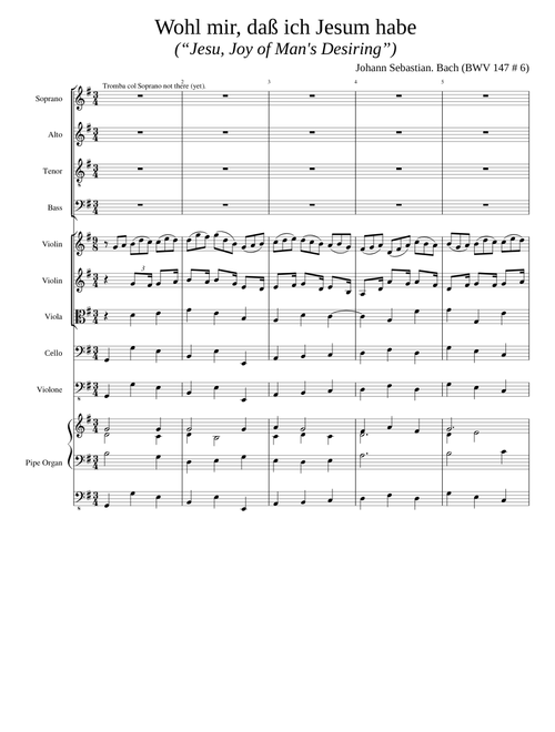 J S Bach Wohl mir dass ich Jesum habe Jesu Joy of Mans Desiring BWV 147 6