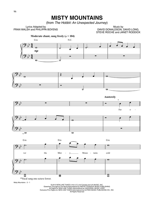 Misty Mountains (from The Hobbit: An Unexpected Journey) - Richard Armitage (Piano-Vocal-Guitar)