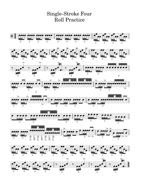 Single-Stroke Four Practice