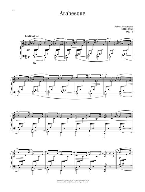 Arabesque, Op. 18 - Robert Schumann (Piano Solo)