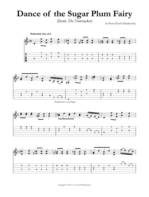 Dance of the Sugar Plum Fairy (from The Nutcracker) (Arr. Mark Phillips) - Pyotr Il’yich Tchaikovsky (Guitar Tab)