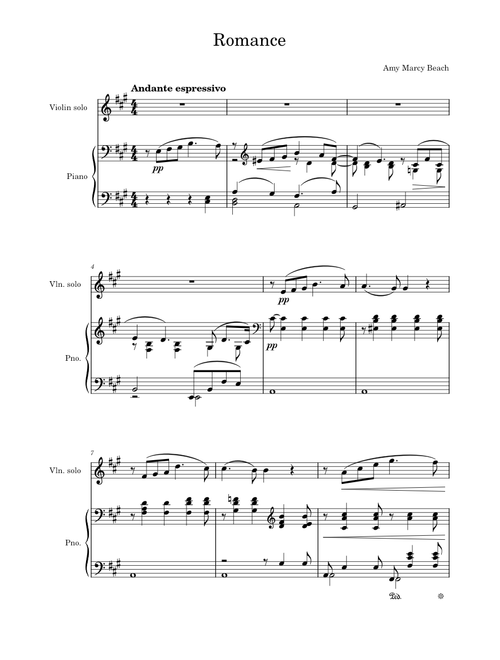 Romance, Op. 23 – Amy Marcy Beach