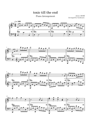 TOXIC TILL THE END — ROSÉ (BLACKPINK) [Piano Version] Sheet Music for ...