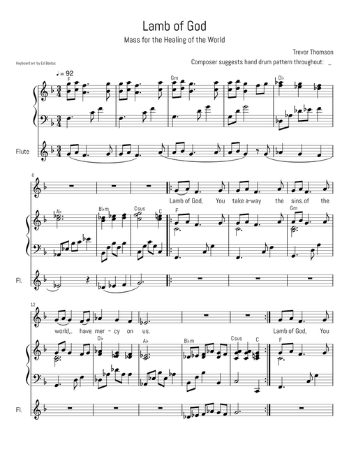 Lamb of God, Agnus Dei, Trevor Thomson, Mass for the Healing of the World