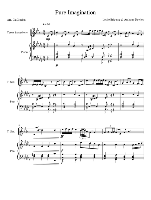 Pure Imagination For Tenor Sax
