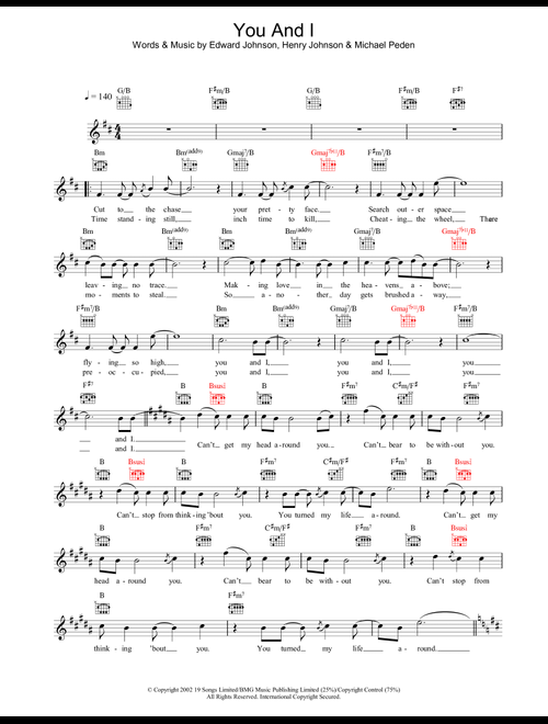 You And I - Will Young (Lead Sheet - Fake Book)
