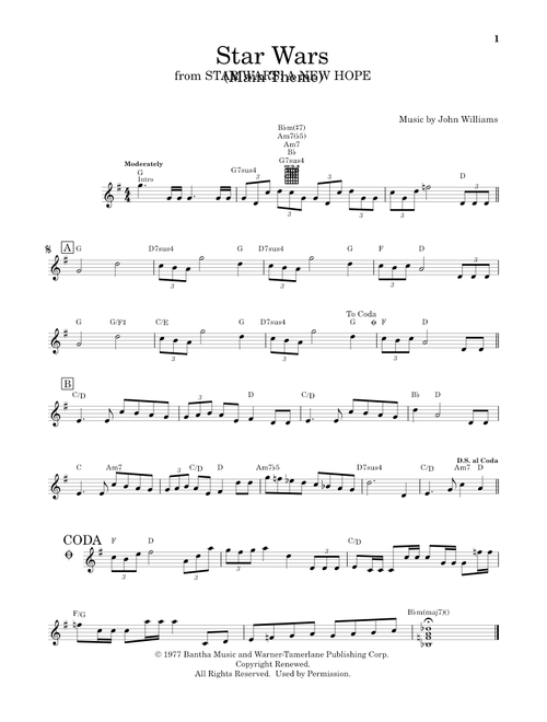 Star Wars (Main Theme) - John Williams (Easy Guitar)