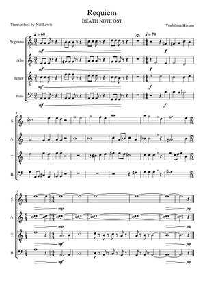 Requiem from Death Note (with lyrics) Sheet Music for Soprano, Alto ...