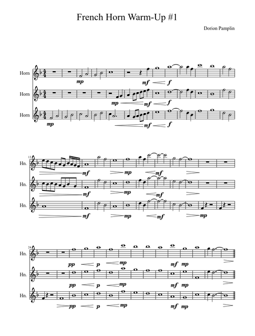 French Horn Warm-Up #1