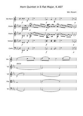 Free Horn Quintet In E-Flat Major, K.407/386C by Wolfgang Amadeus