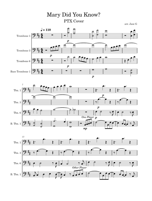 Mary, Did You Know? – Trombone Cover