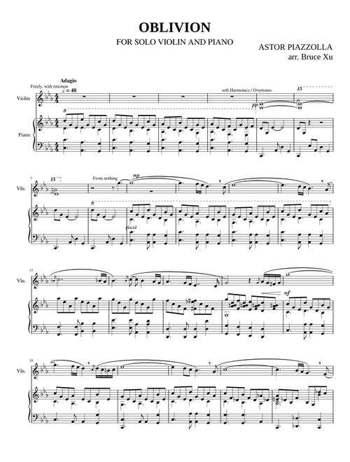 Oblivion PIANO AND VIOLIN BEST VERSION